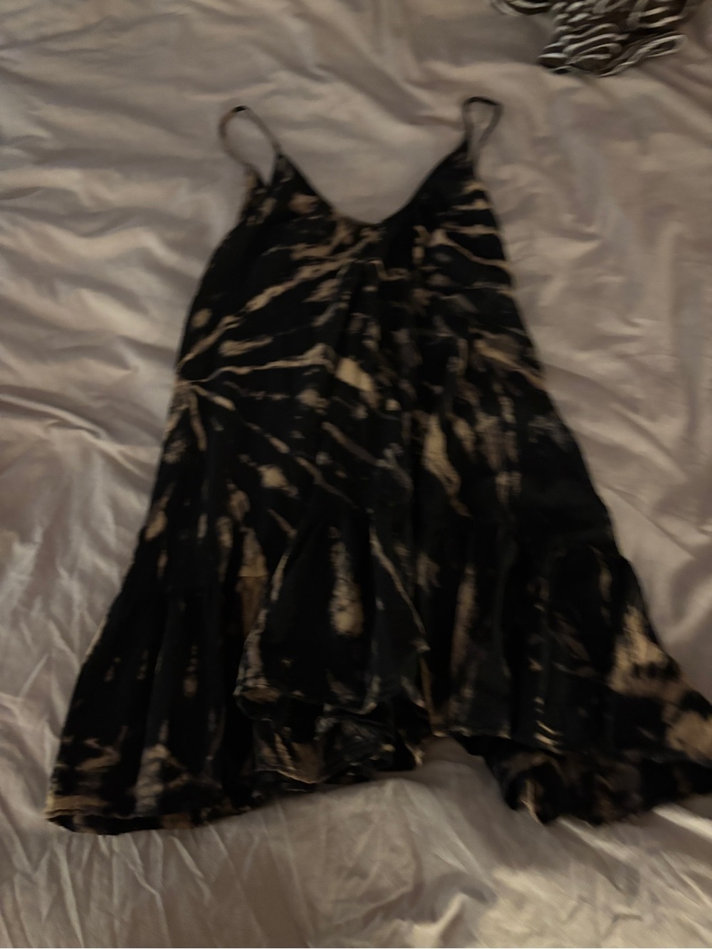 tie dye black sundress OS